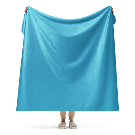 Bright Blue Sherpa Blanket - Trump Tees