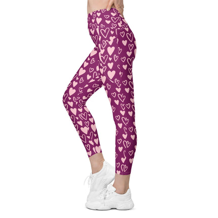 Bunch Of Hearts Leggings With Pockets - Trump Tees