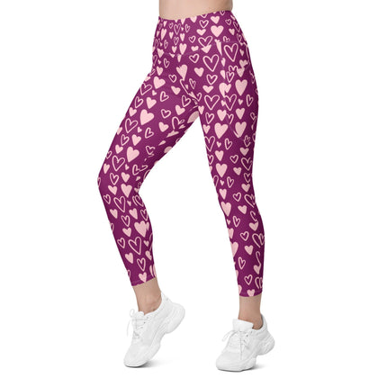 Bunch Of Hearts Leggings With Pockets - Trump Tees