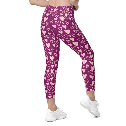 Bunch Of Hearts Leggings With Pockets - Trump Tees