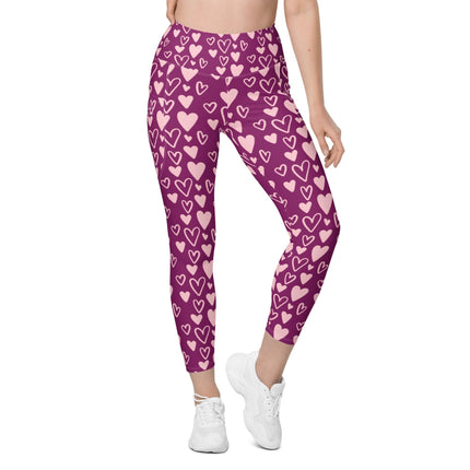 Bunch Of Hearts Leggings With Pockets - Trump Tees