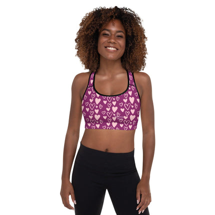 Bunch Of Hearts Padded Sports Bra - Trump Tees