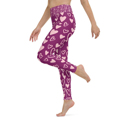 Bunch Of Hearts Yoga Leggings - Trump Tees