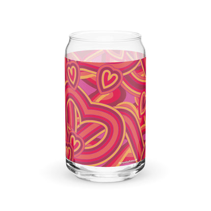 Hearts & Hearts Can-Shaped Glass