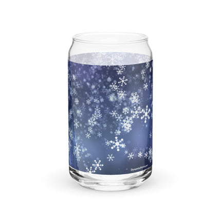 Snowflakes Can-Shaped Glass