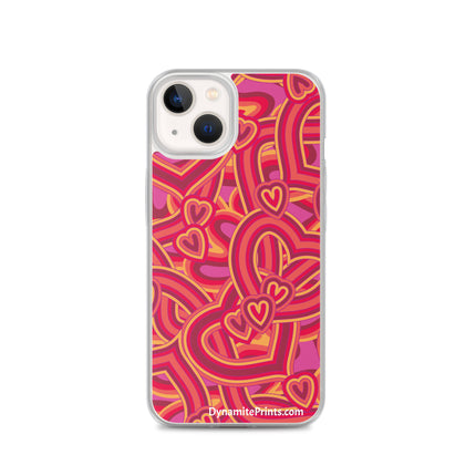 Hearts & Hearts Orange iPhone® Case