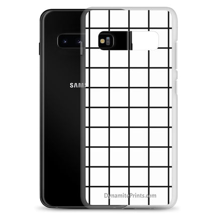White Geometric Clear Case for Samsung®