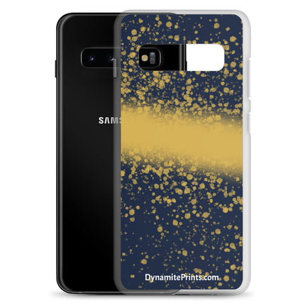 Navy & Gold Splatter Clear Case for Samsung®