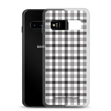 Black & White Plaid Clear Case for Samsung®
