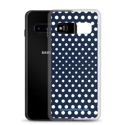 Navy & White Dots Clear Case for Samsung®