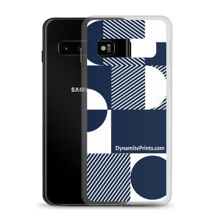 Navy Geometric Clear Case for Samsung®