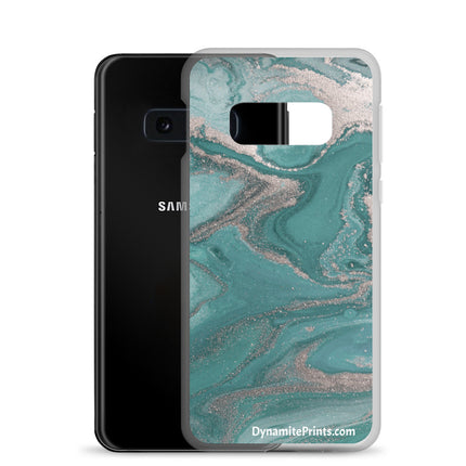 Marbled Teal Clear Case for Samsung®