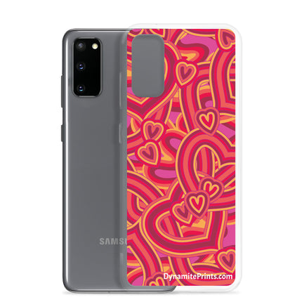Hearts & Hearts Orange Clear Case for Samsung®