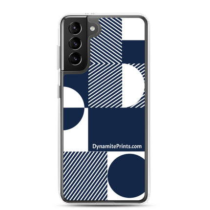Navy Geometric Clear Case for Samsung®