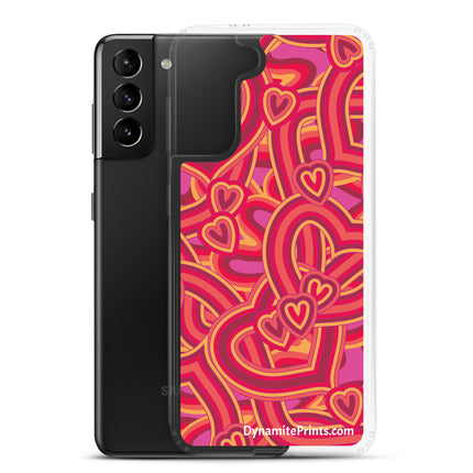 Hearts & Hearts Orange Clear Case for Samsung®