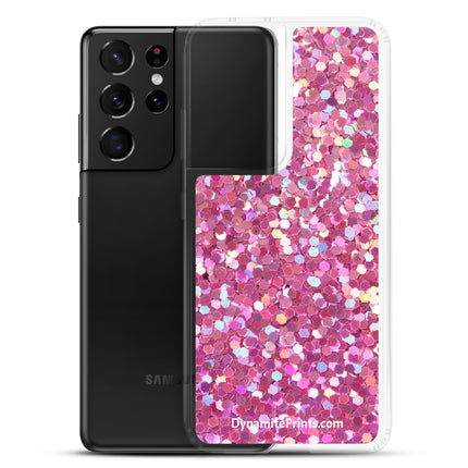 Pink Glitter Clear Case for Samsung®