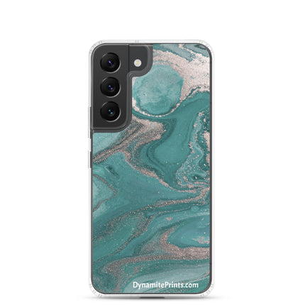 Marbled Teal Clear Case for Samsung®