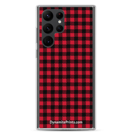 Red Plaid Clear Case for Samsung®