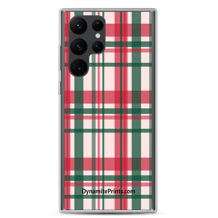 Red & Green Plaid Clear Case for Samsung®