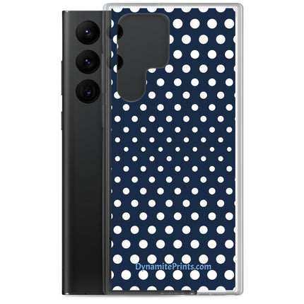 Navy & White Dots Clear Case for Samsung®