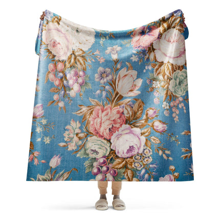 Country Flowers Sherpa Blanket - Trump Tees