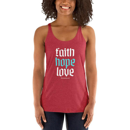 Faith Hope Love Women's Racerback Tank - Trump Tees