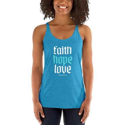 Faith Hope Love Women's Racerback Tank - Trump Tees