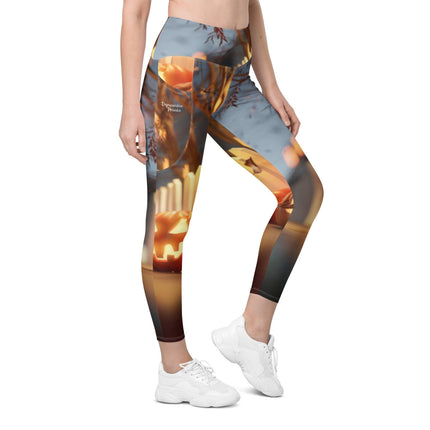 Fall Pumpkin Leggings With Pockets - Trump Tees