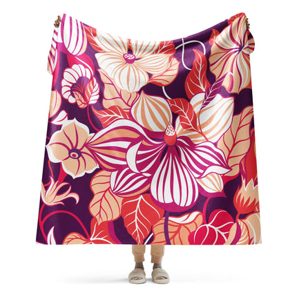 Flowers Sherpa Blanket - Trump Tees