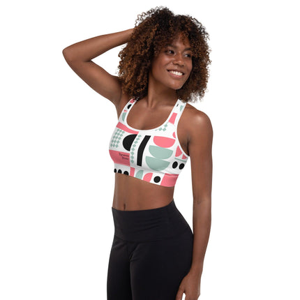 Geometric Padded Sports Bra - Trump Tees