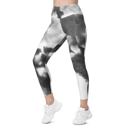 Gray Splash Leggings With Pockets - Trump Tees