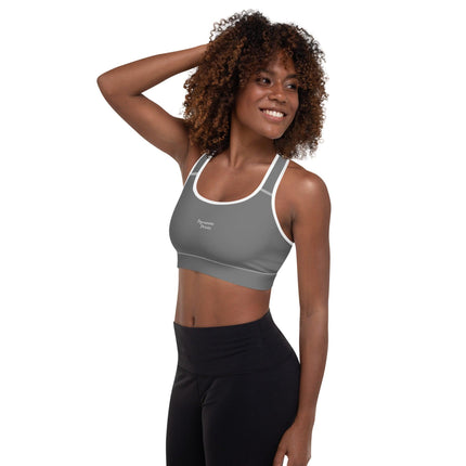 Grey Padded Sports Bra - Trump Tees