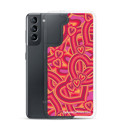 Hearts & Hearts Orange Clear Case for Samsung® - Trump Tees