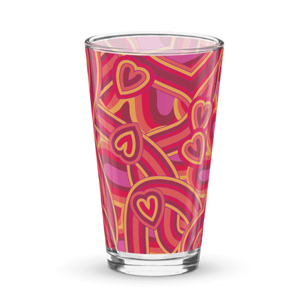 Hearts & Hearts Shaker Pint Glass - Trump Tees