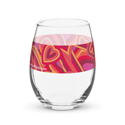 Hearts & Hearts Stemless Wine Glass - Trump Tees