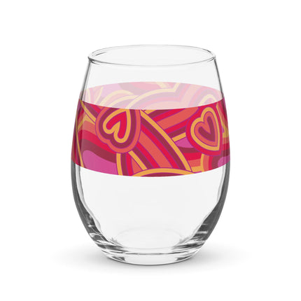 Hearts & Hearts Stemless Wine Glass - Trump Tees