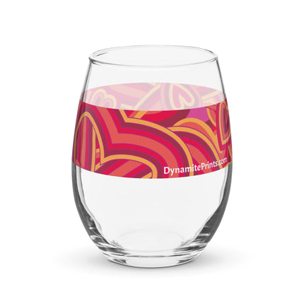 Hearts & Hearts Stemless Wine Glass - Trump Tees