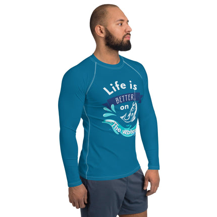 Life Is Better On The Water Men's Rash Guard - Trump Tees