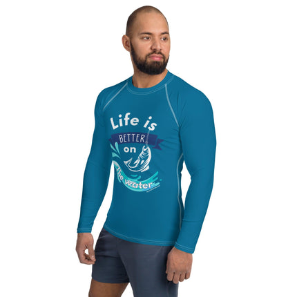 Life Is Better On The Water Men's Rash Guard - Trump Tees