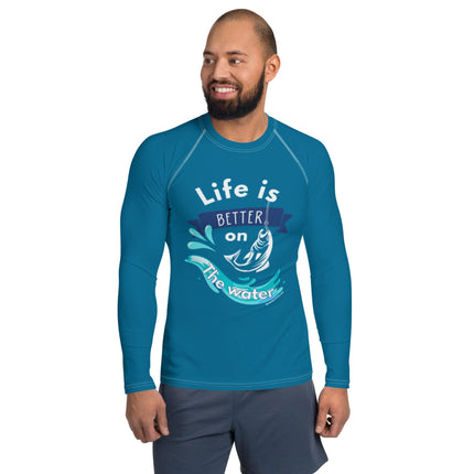 Life Is Better On The Water Men's Rash Guard - Trump Tees