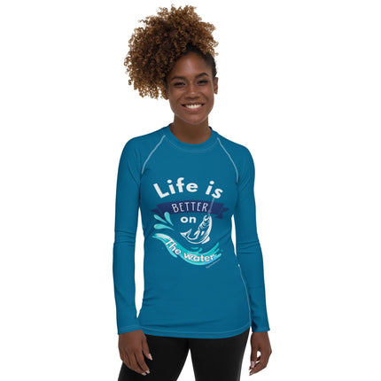 Life Is Better On The Water Women's Rash Guard - Trump Tees