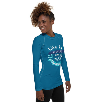 Life Is Better On The Water Women's Rash Guard - Trump Tees