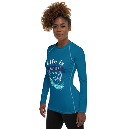 Life Is Better On The Water Women's Rash Guard - Trump Tees