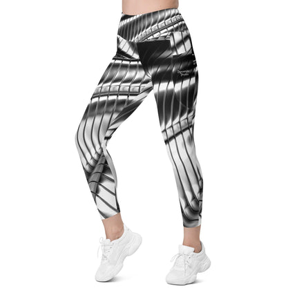 Liquid Silver Leggings With Pockets - Trump Tees