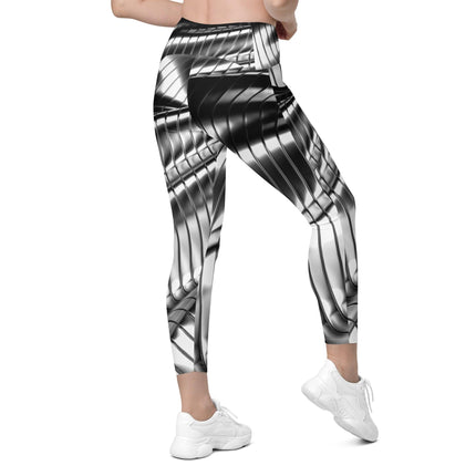 Liquid Silver Leggings With Pockets - Trump Tees