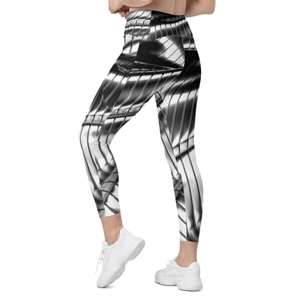 Liquid Silver Leggings With Pockets - Trump Tees