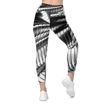 Liquid Silver Leggings With Pockets - Trump Tees