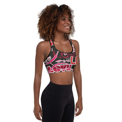 Love Love Love Padded Sports Bra - Trump Tees