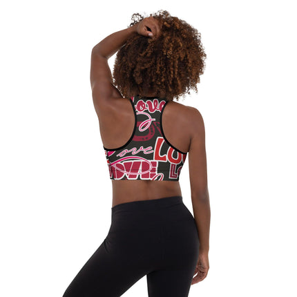 Love Love Love Padded Sports Bra - Trump Tees