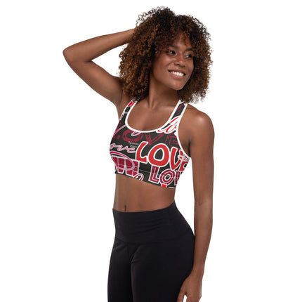 Love Love Love Padded Sports Bra - Trump Tees